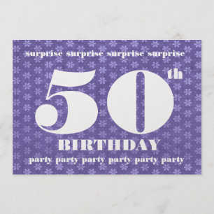 50th SURPRISE Birthday Party Template Purple