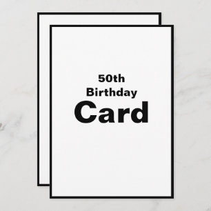 50th Thirtieth 50 Fifty 5-0 Birthday Card
