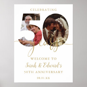 50th Wedding Anniversary 2 Photo Welcome Sign