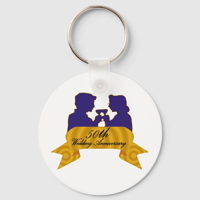 50th wedding anniversary 2t key ring (Front)