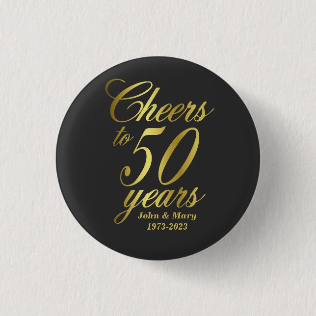 50th Wedding Anniversary 3 Cm Round Badge (Front)