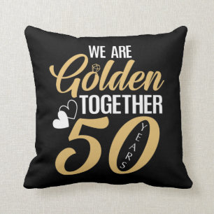50th Wedding Anniversary 50 Years Golden Couple Cushion