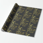 50th Wedding Anniversary 50 Years Wrapping Paper<br><div class="desc">It takes 50 years to turn a marriage into gold! The perfect gift wrap for your 50th anniversary gift. Personalised with names and dates,  this wrapping paper would make a wonderful way to present a golden wedding anniversary gift.</div>