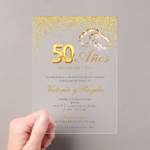 50th Wedding Anniversary Acrylic Invitation