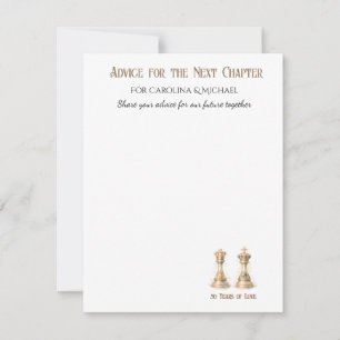 50th Wedding Anniversary Advice Cards Elegant Gold