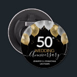 50th Wedding Anniversary Balloons  Bottle Opener<br><div class="desc">50th Wedding Anniversary thank you keepsake gifts. Faux glitter.</div>