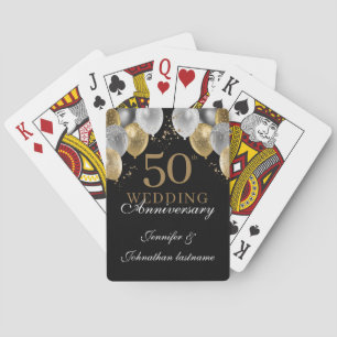 50th Wedding Anniversary Balloons Playing Cards