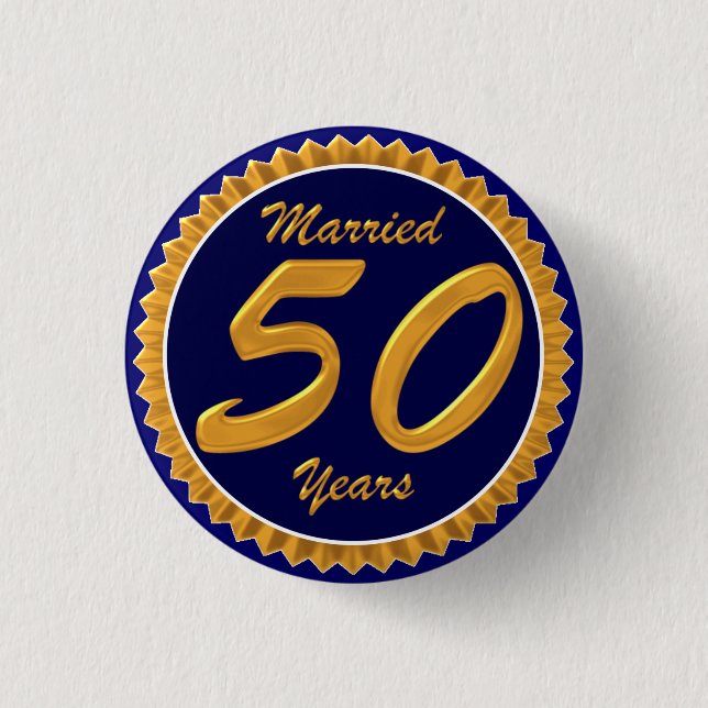 50th Wedding Anniversary Button (Front)