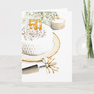 50th Wedding Anniversary Cake Card