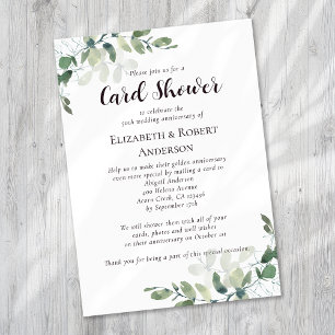 50th Wedding Anniversary Card Shower Invitation