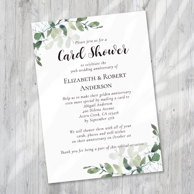 50th Wedding Anniversary Card Shower Invitation (Creator Uploaded)