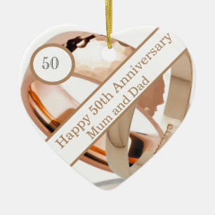50th Wedding Anniversary  Ceramic Ornament