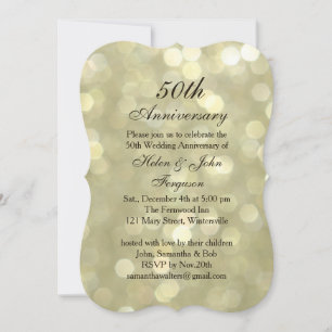 50th Wedding Anniversary Champagne Bubbles Invite