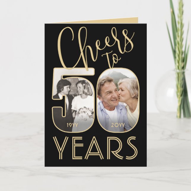 50th Wedding Anniversary Cheers to 50 Years Photo Card (Front)