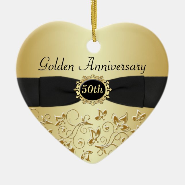 50th Wedding Anniversary Christmas Ornament (Front)