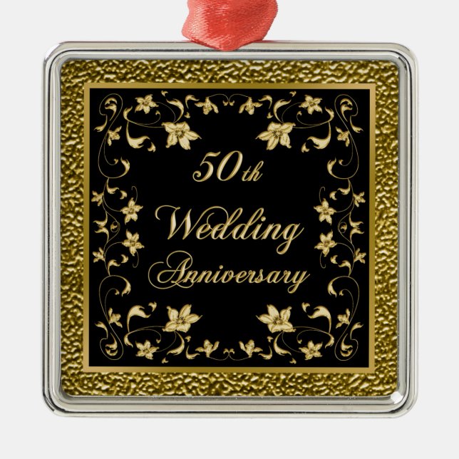 50th Wedding Anniversary Christmas Ornament (Front)