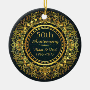 50th Wedding Anniversary Classic Elegant Ceramic Ornament