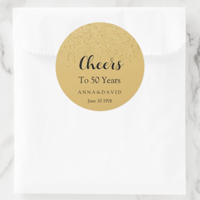 50th Wedding Anniversary Classic Round Sticker (Bag)
