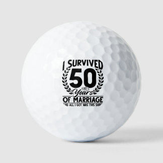 50th Wedding Anniversary Couples Husband Wife 50 Golf Balls