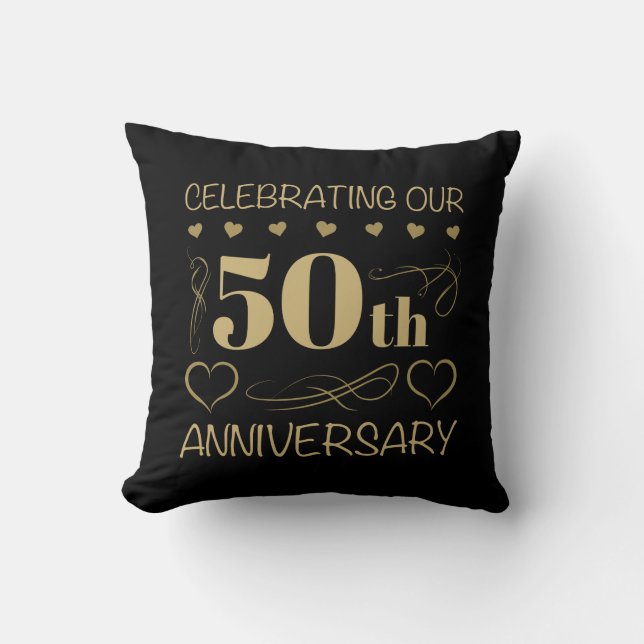 50th Wedding Anniversary Cushion (Front)