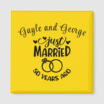 50th Wedding Anniversary Custom Names Magnet<br><div class="desc">Commemorate your fiftieth wedding anniversary with this golden background,  custom magnet. Personalise the names in black text to your own or the couple celebrating this milestone. Great idea for a party favour too!</div>