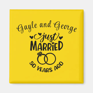 50th Wedding Anniversary Custom Names Magnet