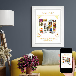 50th Wedding Anniversary Custom Photo Collage Poster