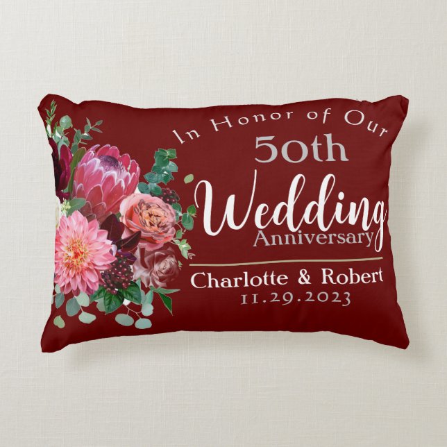 50th Wedding Anniversary  Decorative Cushion (Front)