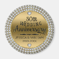 50th Wedding Anniversary Diamonds And Gold Magnet