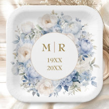 50th Wedding Anniversary Dusty Blue Gold