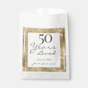50th Wedding Anniversary Elegant Gold Favour Bag