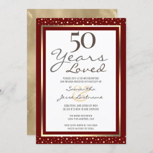 50th Wedding Anniversary Elegant Gold Invitation