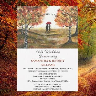 50th Wedding Anniversary Fall Autumn Forest Invitation