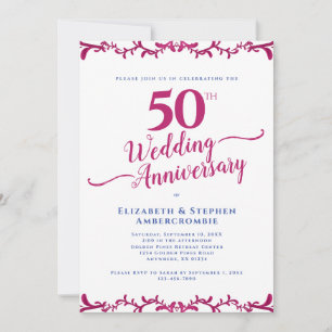50th Wedding Anniversary Floral Invitation