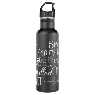 50th Wedding Anniversary for Him Couple 50 Years o 710 Ml Water Bottle