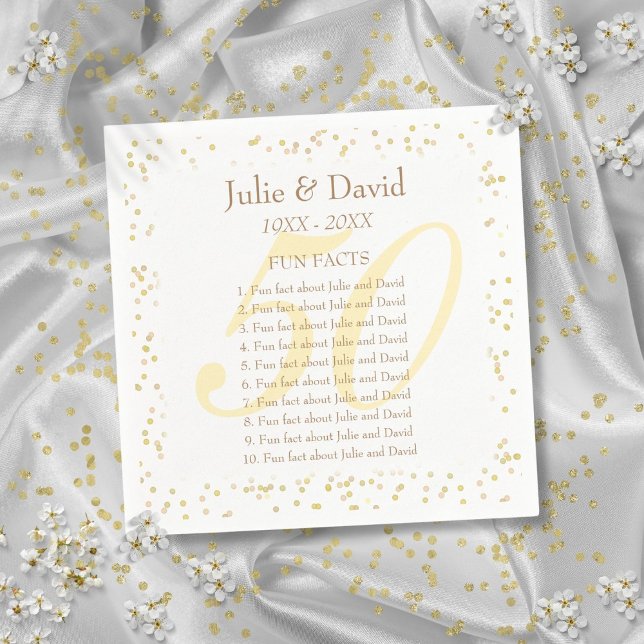 50th Wedding Anniversary Fun Facts Napkin (50th Wedding Anniversary Fun Facts Paper Napkins)