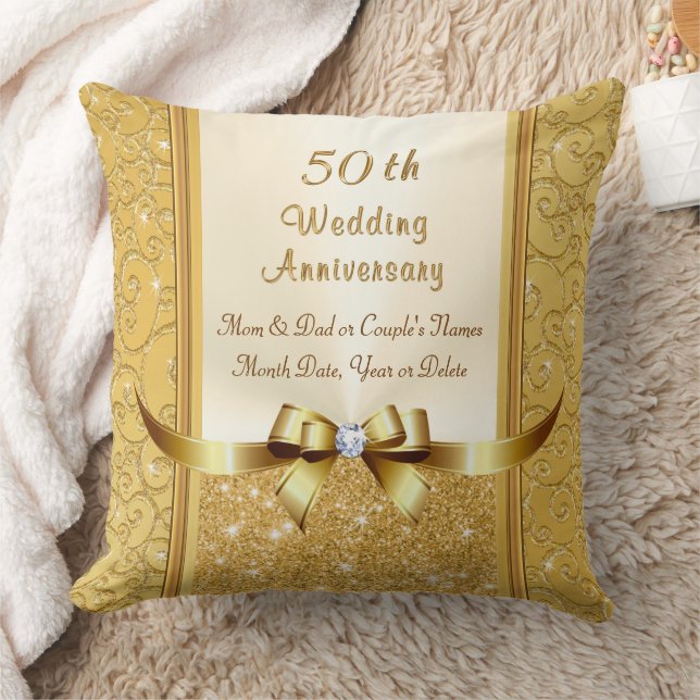50th Wedding Anniversary Gift Ideas for Parents Cushion Zazzle