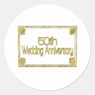 50th wedding anniversary gift kw classic round sticker