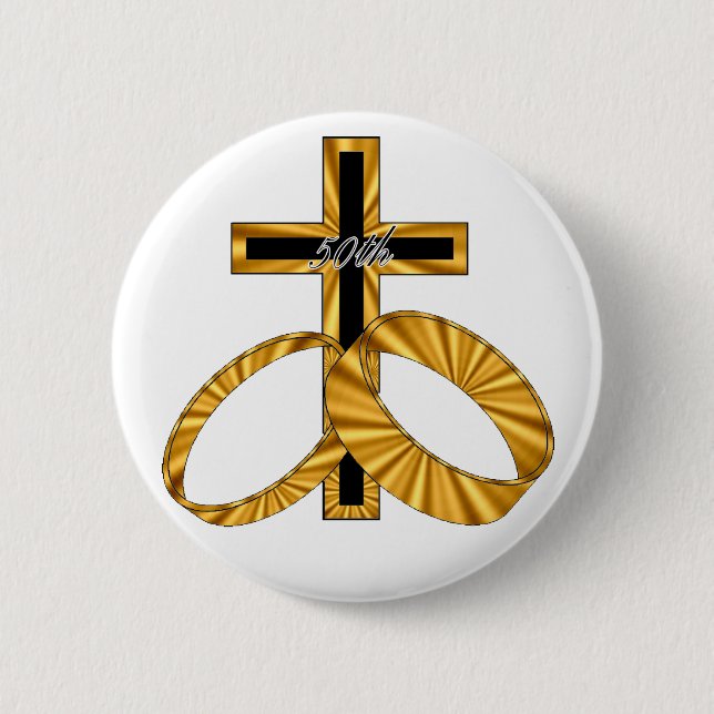 50th Wedding Anniversary Gifts 6 Cm Round Badge (Front)