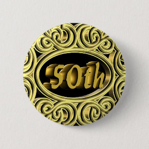 50th Wedding Anniversary Gifts 6 Cm Round Badge
