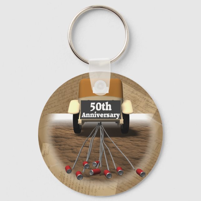 50th Wedding Anniversary Gifts Key Ring (Front)