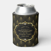 50th Wedding Anniversary & Gold Art Deco Pattern