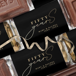 50th Wedding Anniversary Gold Black Favours