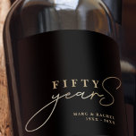 50th Wedding Anniversary Gold Black Gift Wine Label<br><div class="desc">Elegant stylish wine labels for a milestone 50th anniversary.  Easily personalise for yourself or special friends,  couples,  parents or your husband / wife. Be sure to check out the rest of my collection for more products.</div>