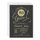 50th Wedding Anniversary Gold Chalkboard Pattern