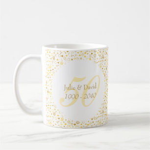50th Wedding Anniversary Gold Confetti Coffee Mug