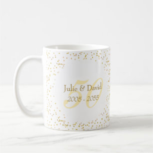 50th Wedding Anniversary Gold Dust Confetti Coffee Mug