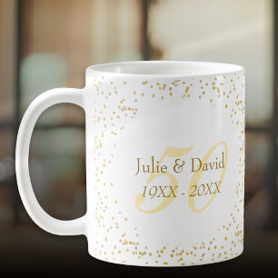 50th Wedding Anniversary Gold Dust Confetti Coffee Mug