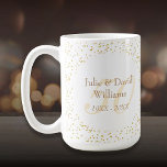 50th Wedding Anniversary Gold Dust Confetti Coffee Mug<br><div class="desc">Beautifully personalised with your names and dates over a delicate 50 (or monogram initial) on a delicate gold dust confetti background. Designed by Thisisnotme©</div>
