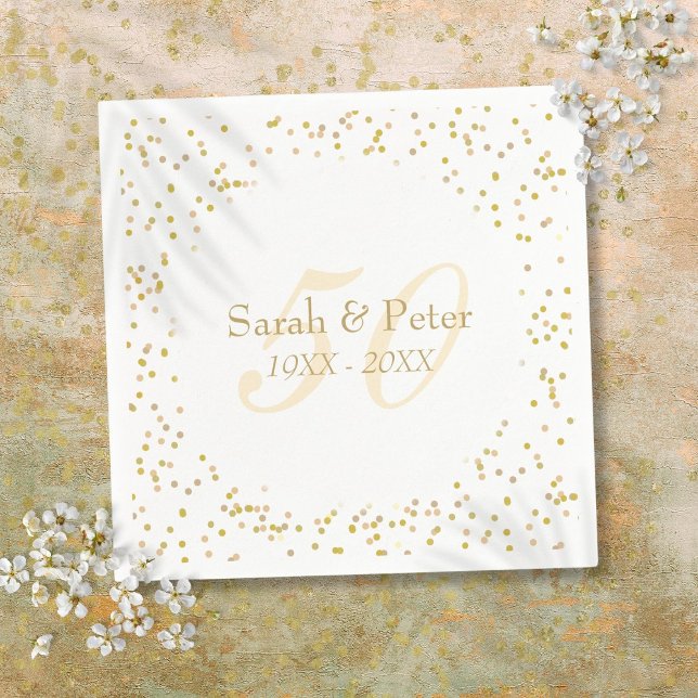 50th Wedding Anniversary Gold Dust Confetti Napkin (50th Wedding Anniversary Gold Dust Confetti Napkin)